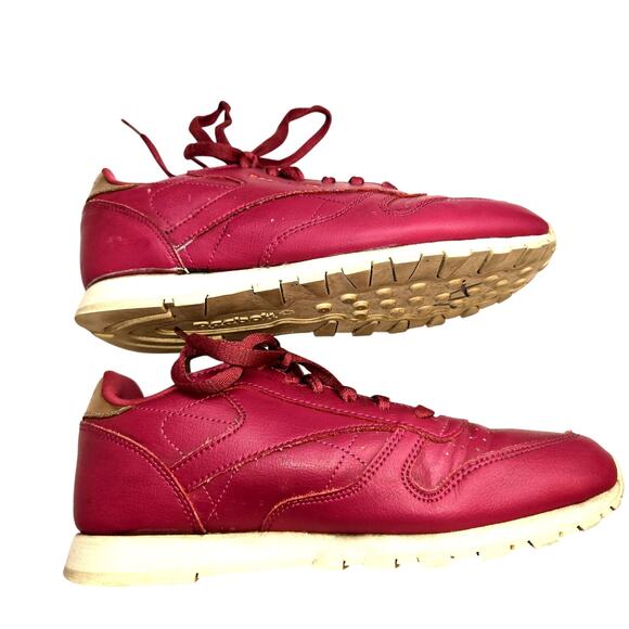 Reebok 5 Girl's Classic Leather Tennis Shoe Twisted Berry Athletic Sneaker - Picture 4 of 7